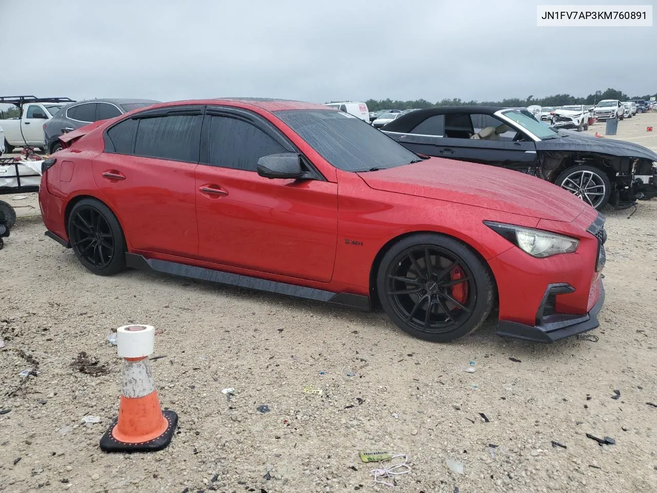 2019 Infiniti Q50 Red Sport 400 VIN: JN1FV7AP3KM760891 Lot: 70642374