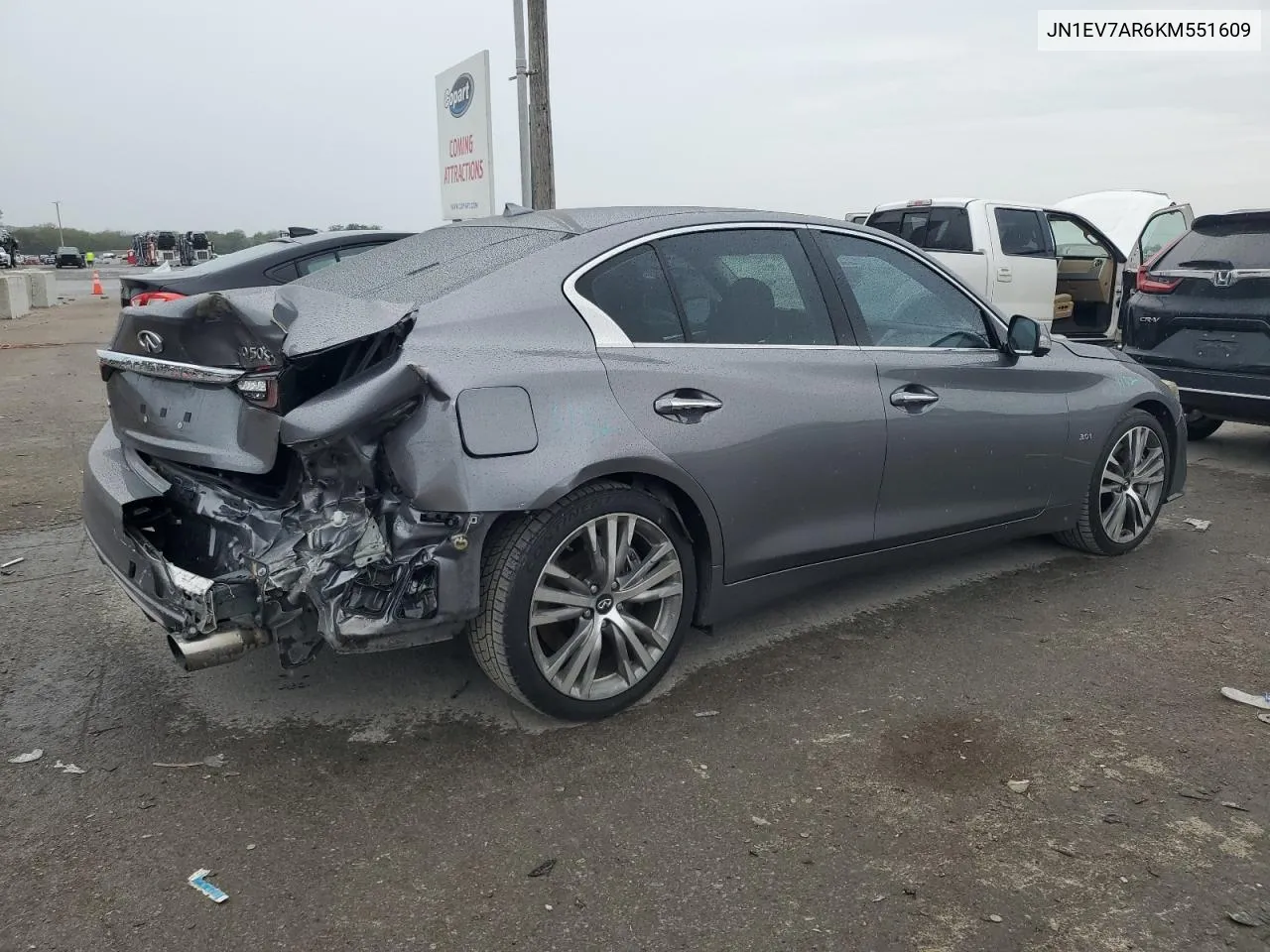 2019 Infiniti Q50 Luxe VIN: JN1EV7AR6KM551609 Lot: 71313954