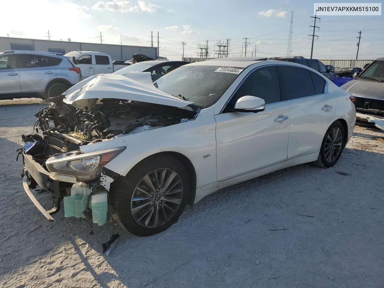 2019 Infiniti Q50 Luxe VIN: JN1EV7APXKM515100 Lot: 72034404