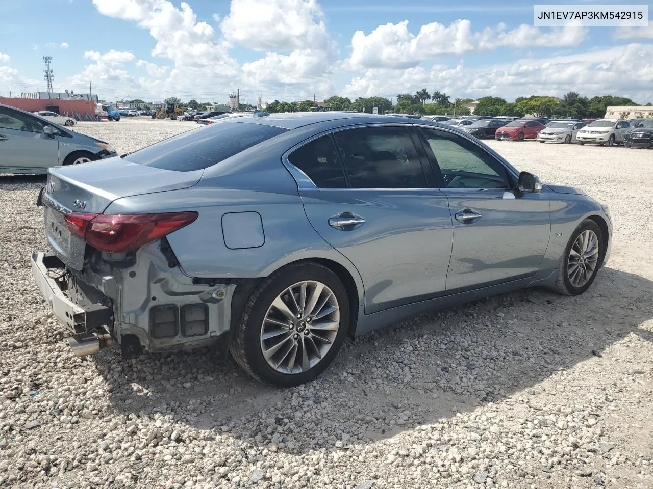 2019 Infiniti Q50 Luxe VIN: JN1EV7AP3KM542915 Lot: 72855894