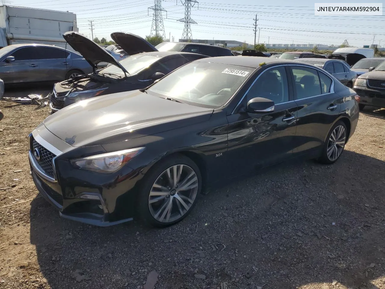 2019 Infiniti Q50 Luxe VIN: JN1EV7AR4KM592904 Lot: 72951514