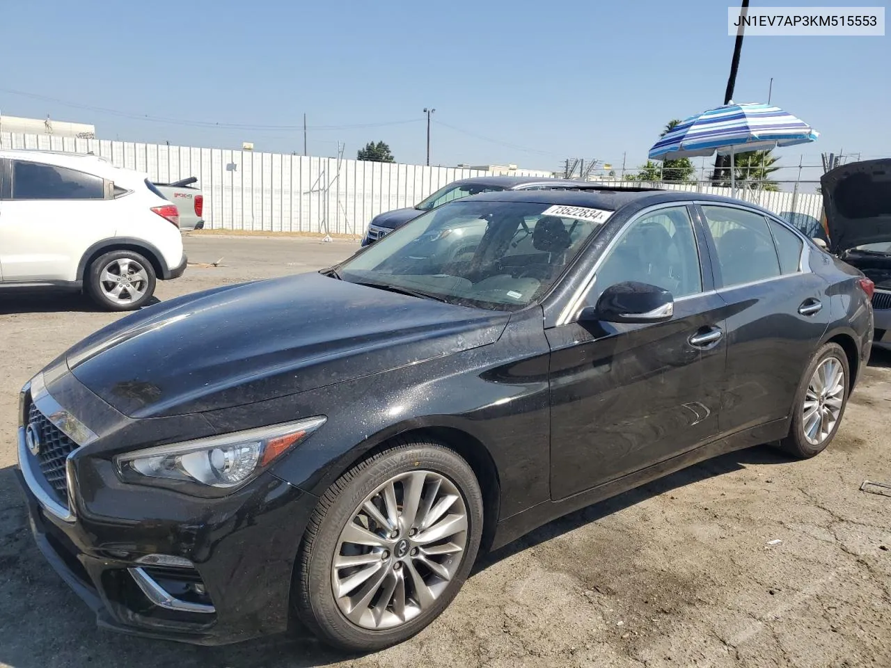 2019 Infiniti Q50 Luxe VIN: JN1EV7AP3KM515553 Lot: 73522834