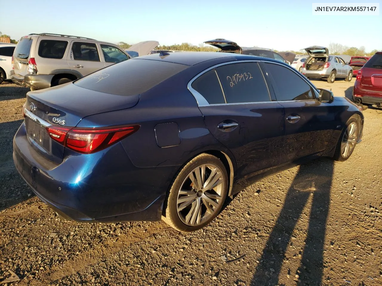 2019 Infiniti Q50 Luxe VIN: JN1EV7AR2KM557147 Lot: 73581874