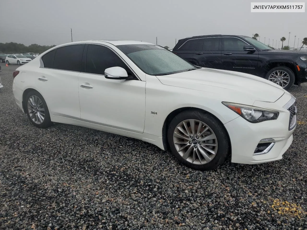 2019 Infiniti Q50 Luxe VIN: JN1EV7APXKM511757 Lot: 73834064