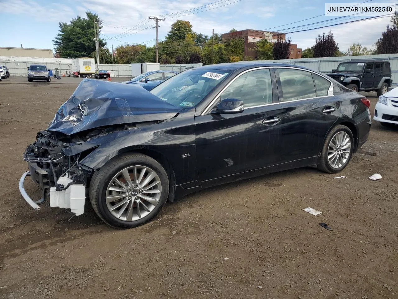 2019 Infiniti Q50 Luxe VIN: JN1EV7AR1KM552540 Lot: 74242444