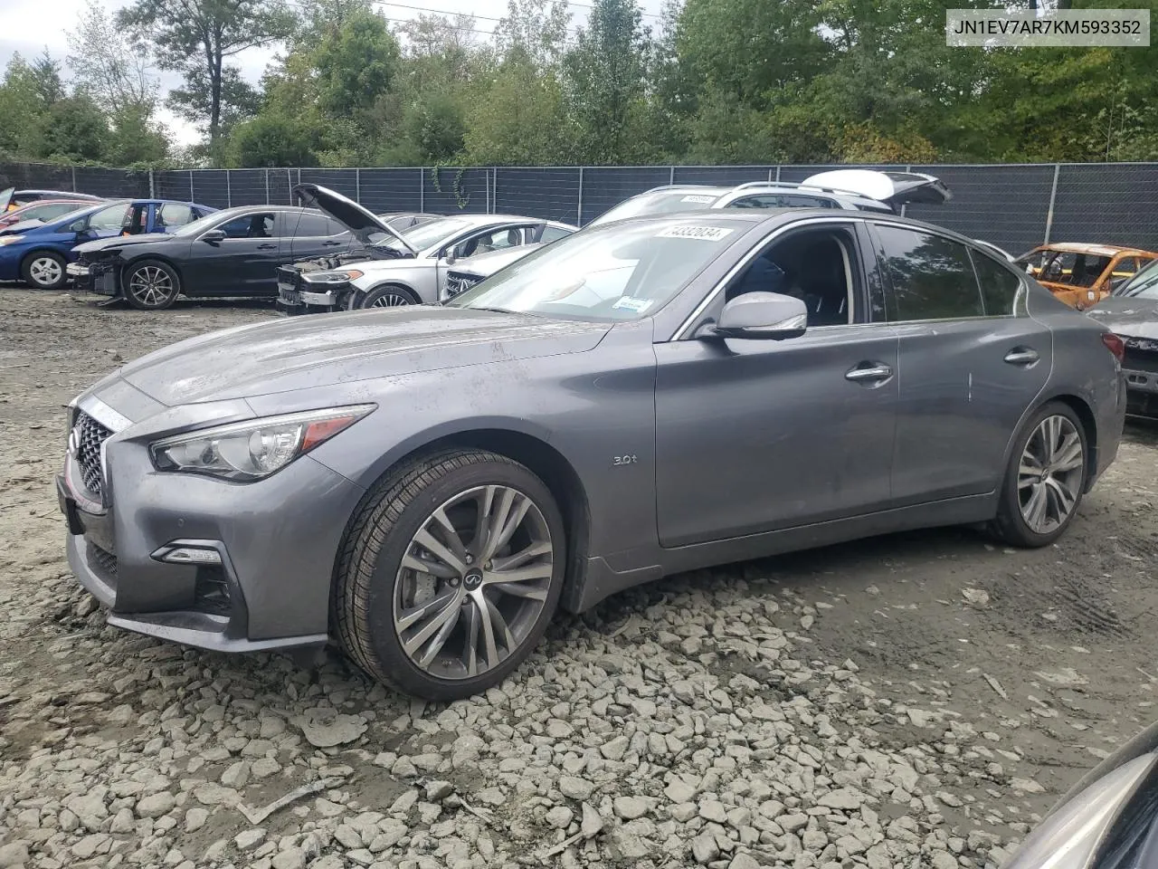 2019 Infiniti Q50 Luxe VIN: JN1EV7AR7KM593352 Lot: 74332034