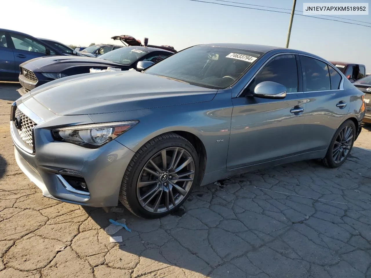 2019 Infiniti Q50 Luxe VIN: JN1EV7APXKM518952 Lot: 74633794