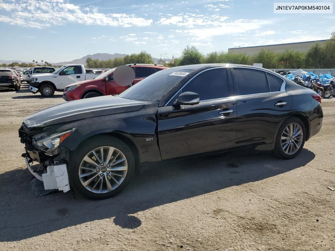 2019 Infiniti Q50 Luxe VIN: JN1EV7AP0KM540104 Lot: 74638604