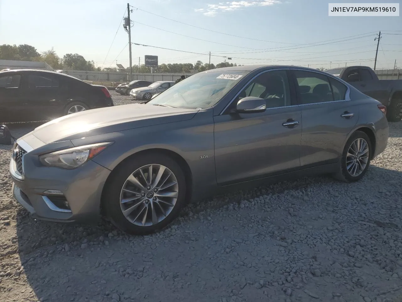 2019 Infiniti Q50 Luxe VIN: JN1EV7AP9KM519610 Lot: 75772684