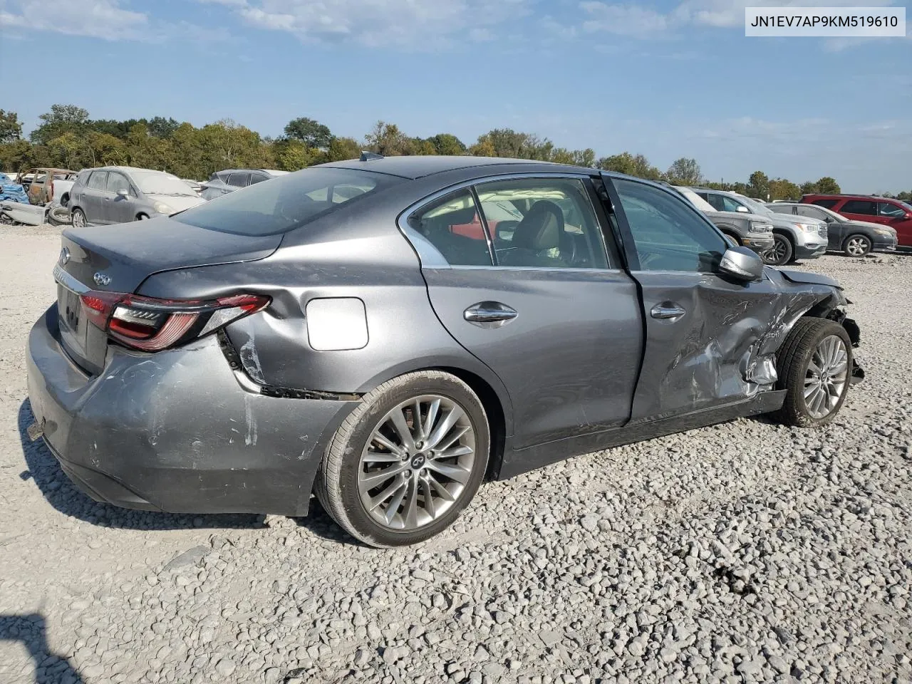 2019 Infiniti Q50 Luxe VIN: JN1EV7AP9KM519610 Lot: 75772684