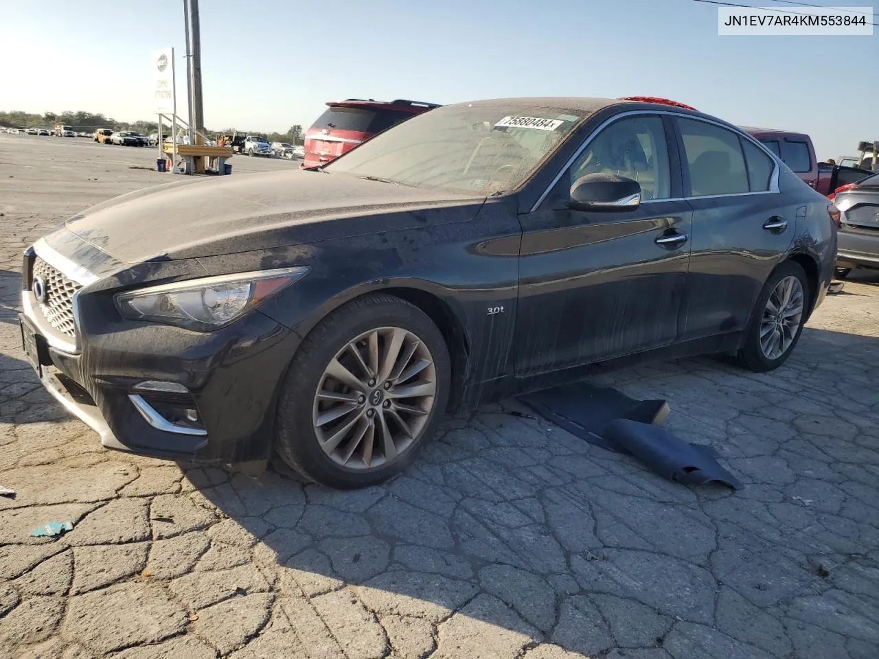 2019 Infiniti Q50 Luxe VIN: JN1EV7AR4KM553844 Lot: 75880484