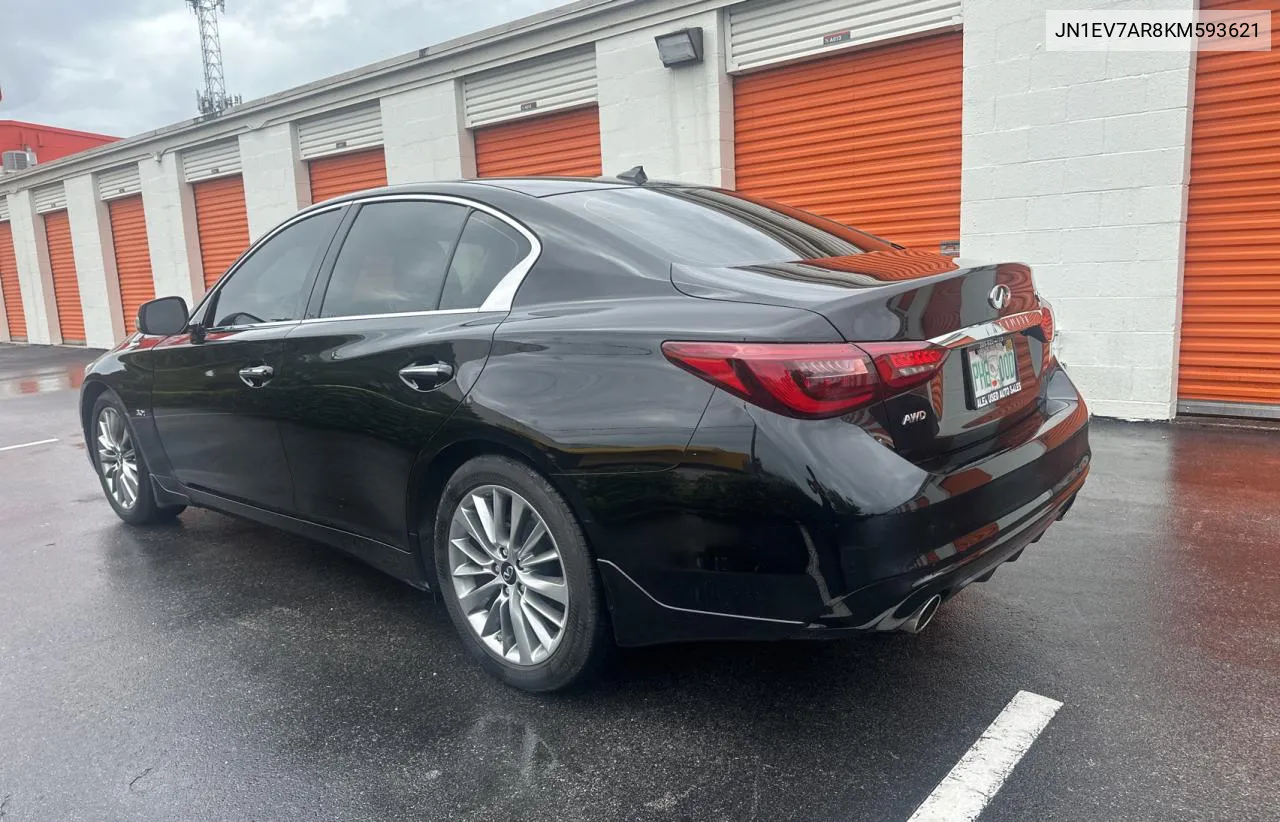 2019 Infiniti Q50 Luxe VIN: JN1EV7AR8KM593621 Lot: 76168894