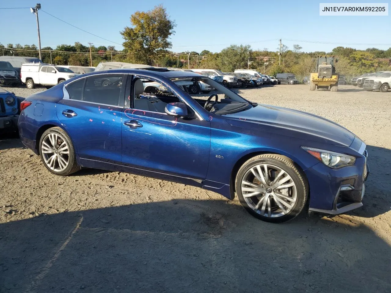 2019 Infiniti Q50 Luxe VIN: JN1EV7AR0KM592205 Lot: 76525864