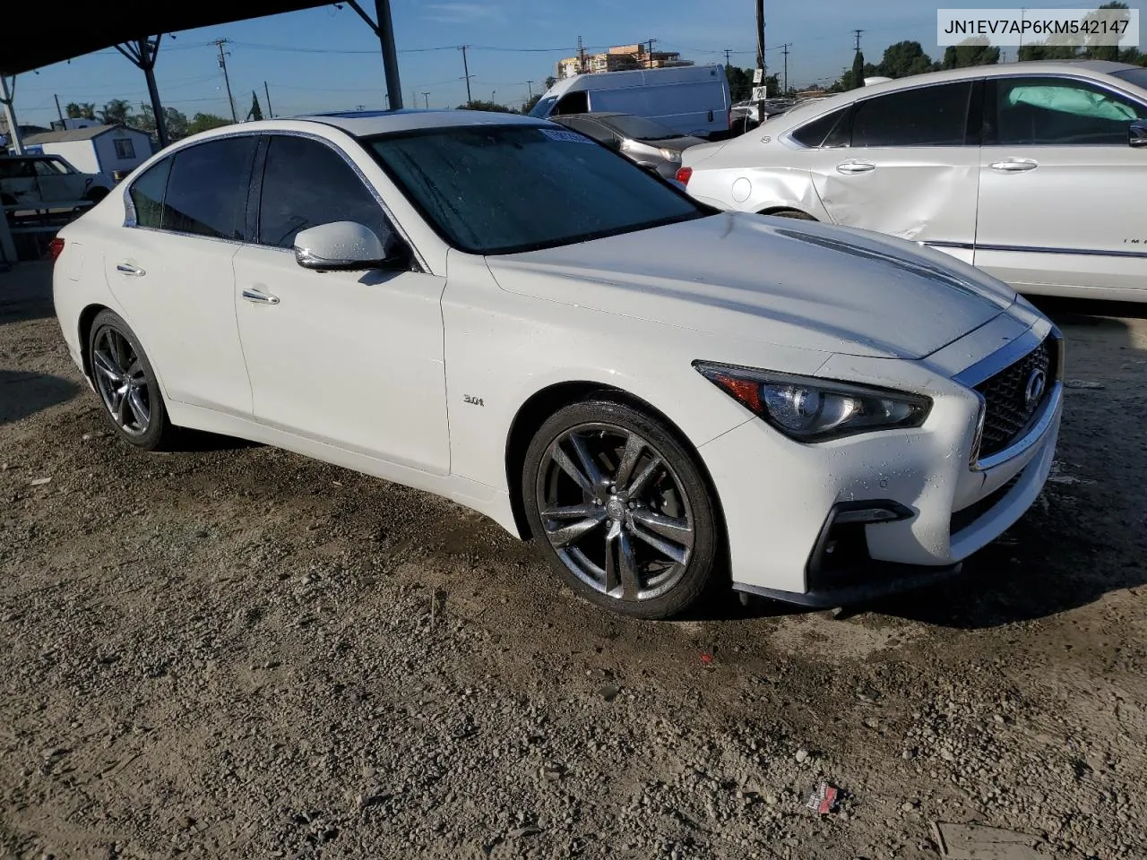 2019 Infiniti Q50 Luxe VIN: JN1EV7AP6KM542147 Lot: 76812654