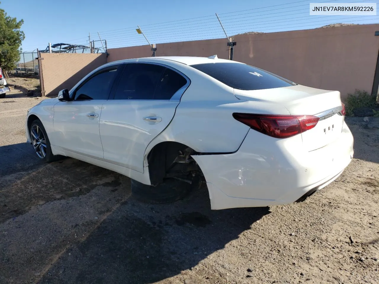 2019 Infiniti Q50 Luxe VIN: JN1EV7AR8KM592226 Lot: 76835234