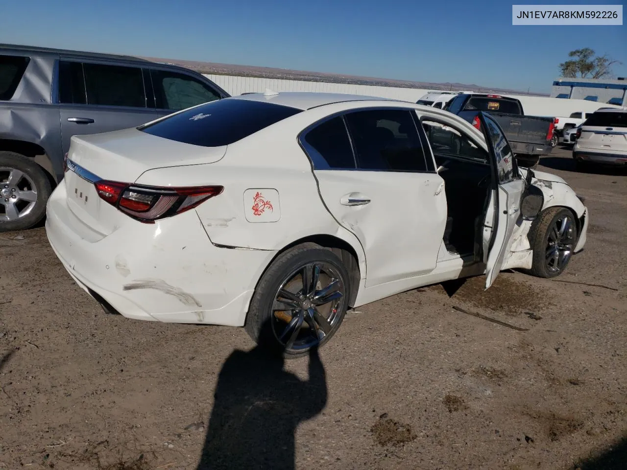 2019 Infiniti Q50 Luxe VIN: JN1EV7AR8KM592226 Lot: 76835234