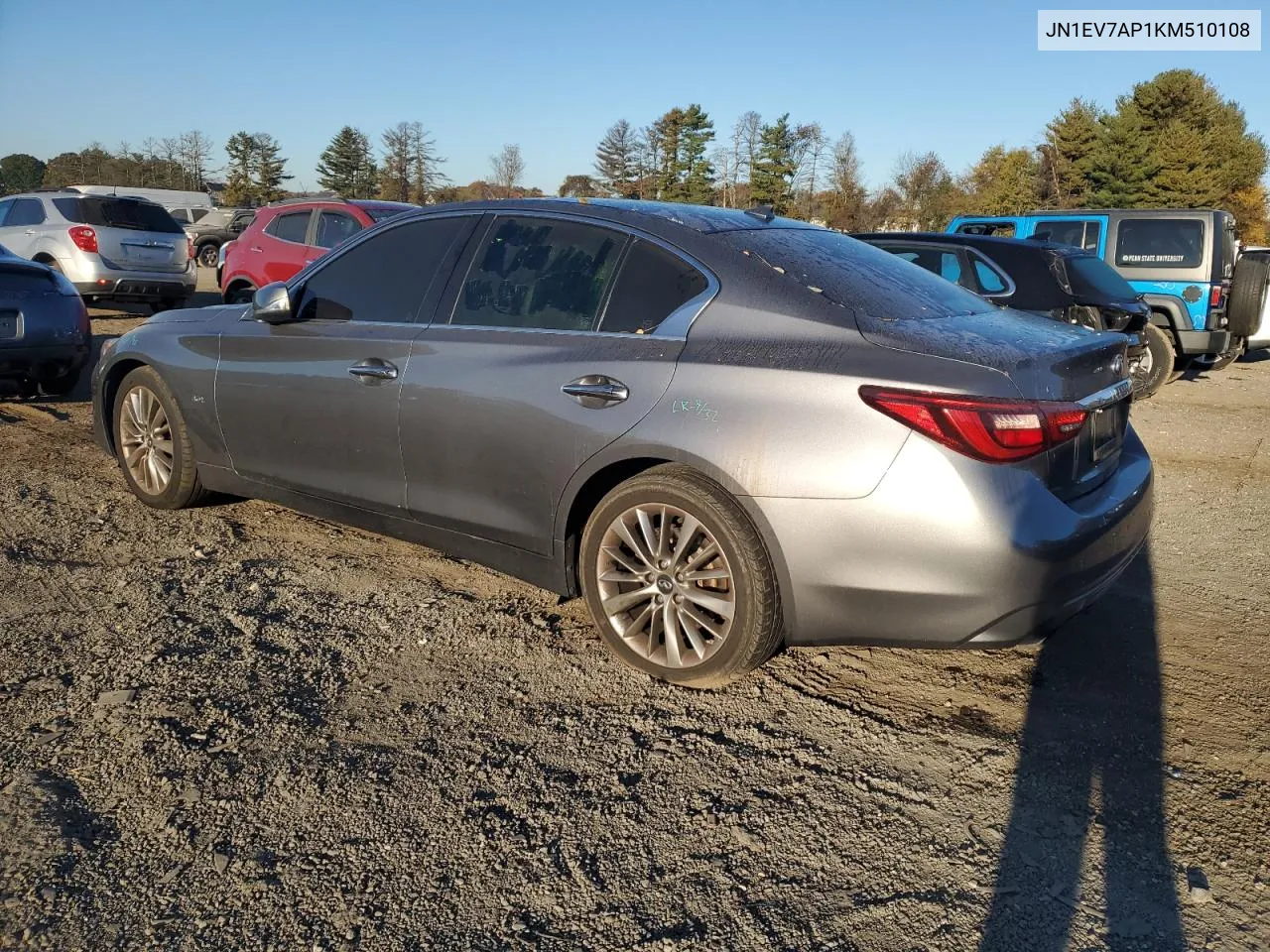 2019 Infiniti Q50 Luxe VIN: JN1EV7AP1KM510108 Lot: 77039994