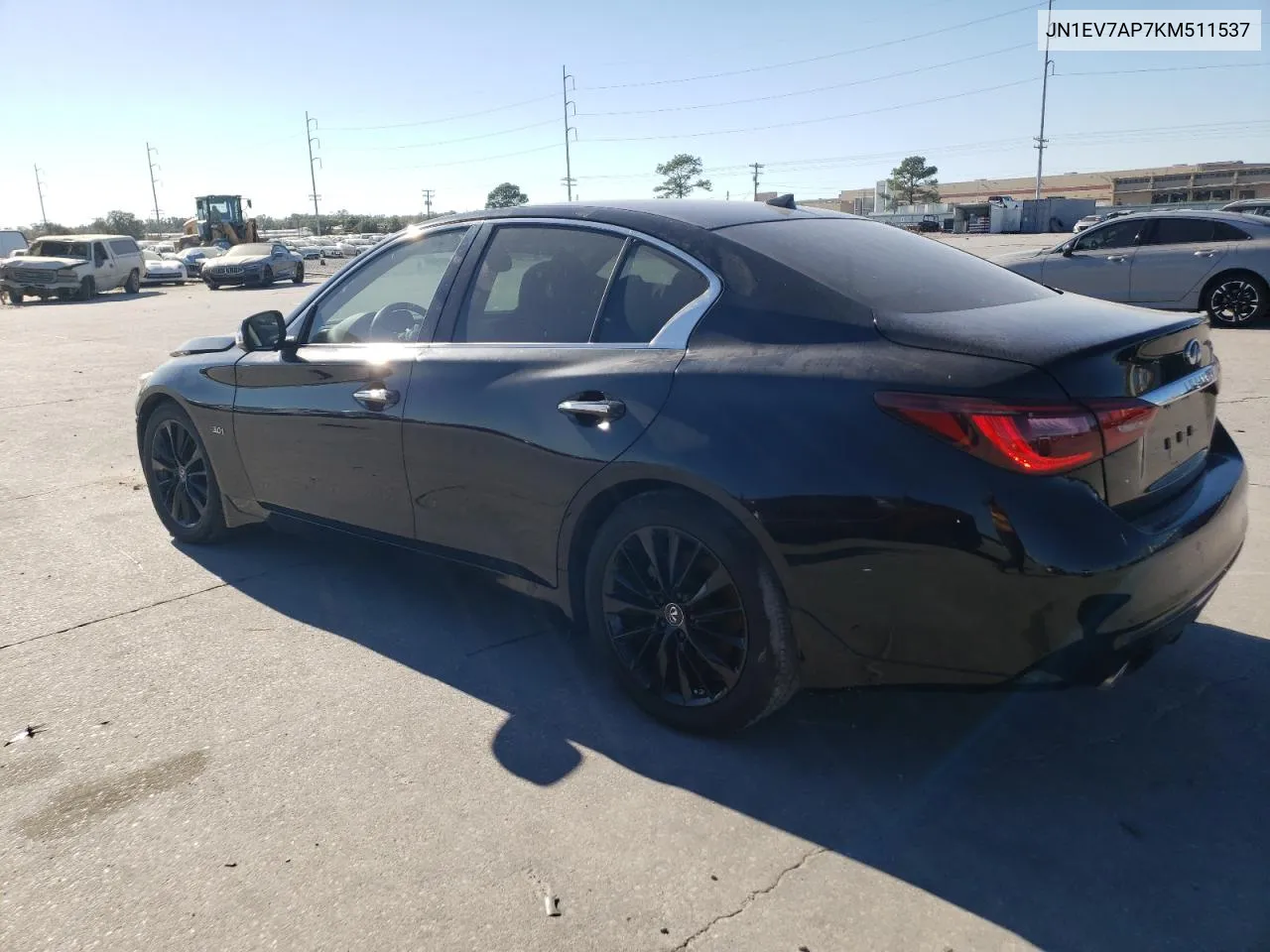 2019 Infiniti Q50 Luxe VIN: JN1EV7AP7KM511537 Lot: 77336204