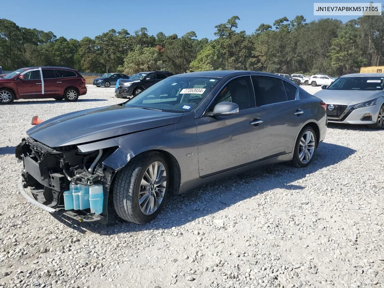 2019 Infiniti Q50 Luxe VIN: JN1EV7AP8KM517105 Lot: 77353934