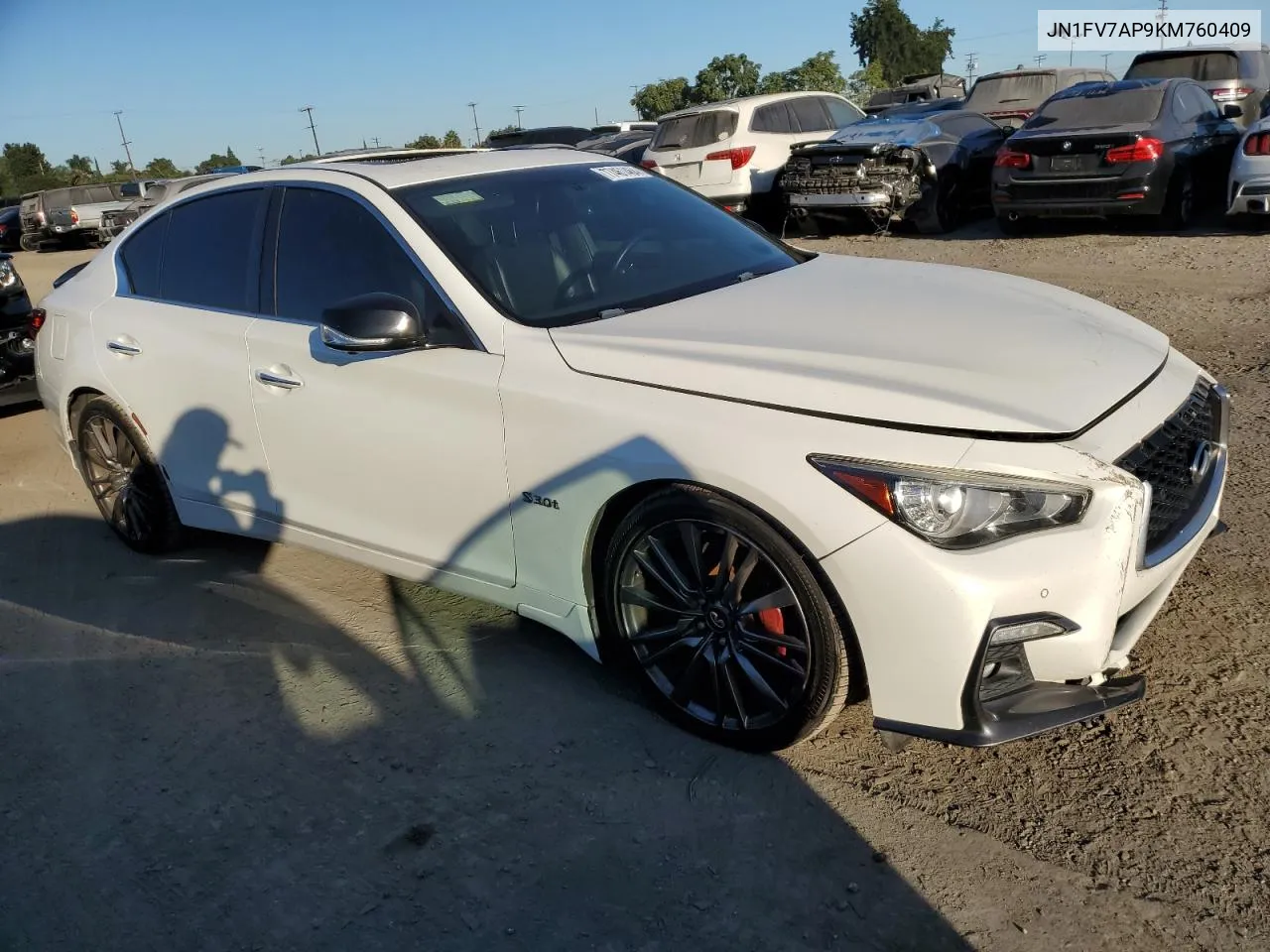 2019 Infiniti Q50 Red Sport 400 VIN: JN1FV7AP9KM760409 Lot: 77461464