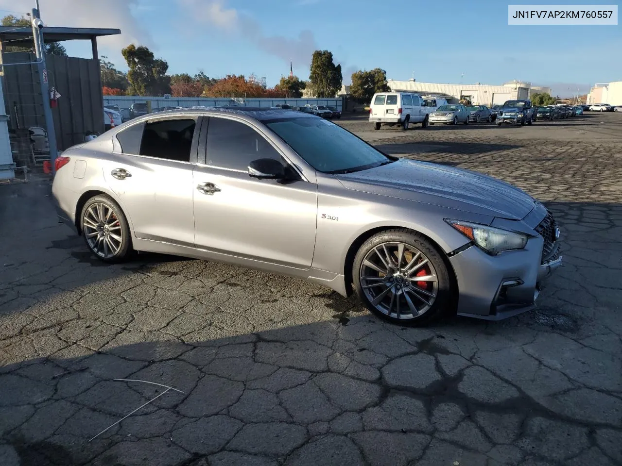 2019 Infiniti Q50 Red Sport 400 VIN: JN1FV7AP2KM760557 Lot: 80396134