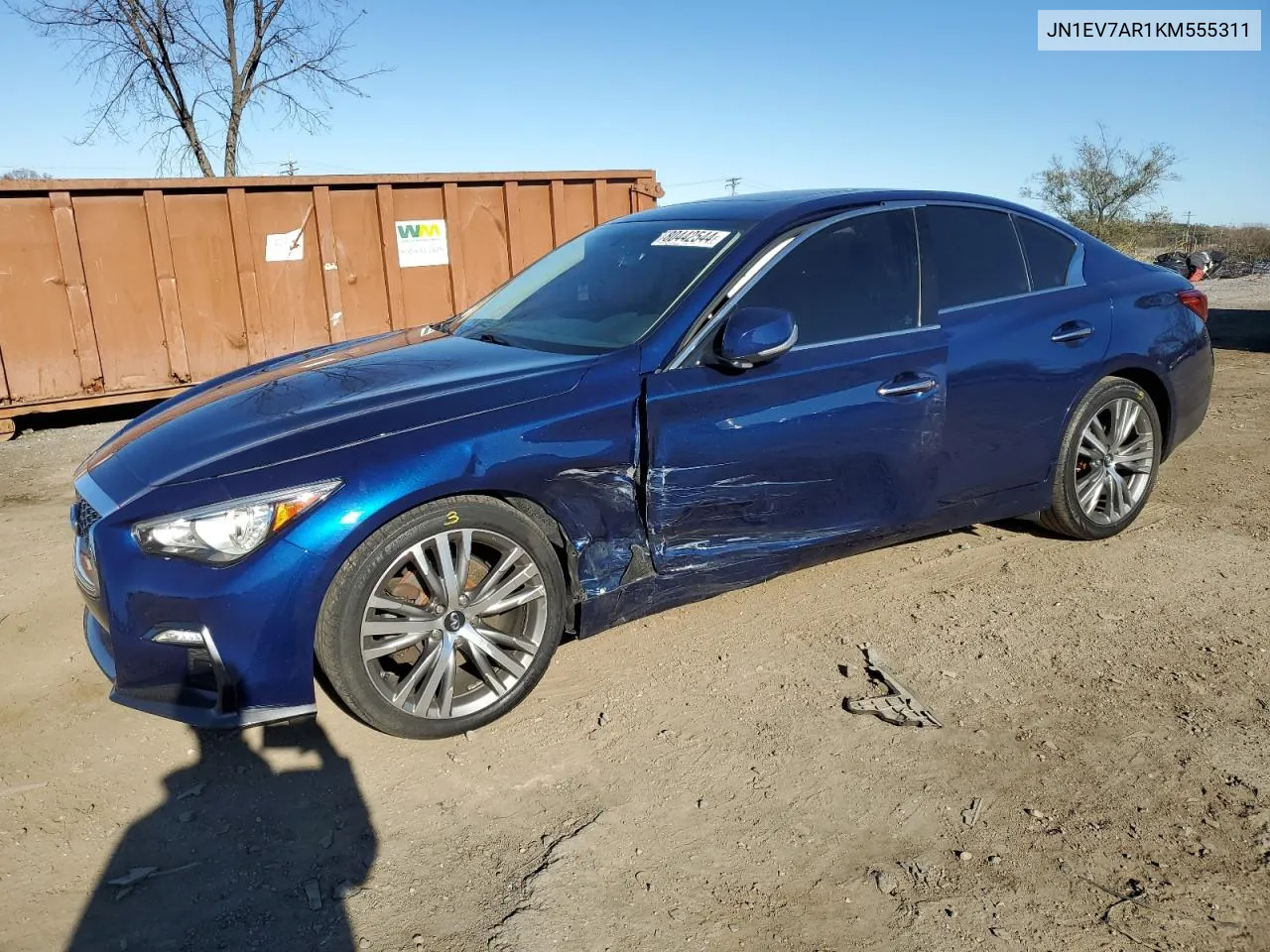 2019 Infiniti Q50 Luxe VIN: JN1EV7AR1KM555311 Lot: 80442544