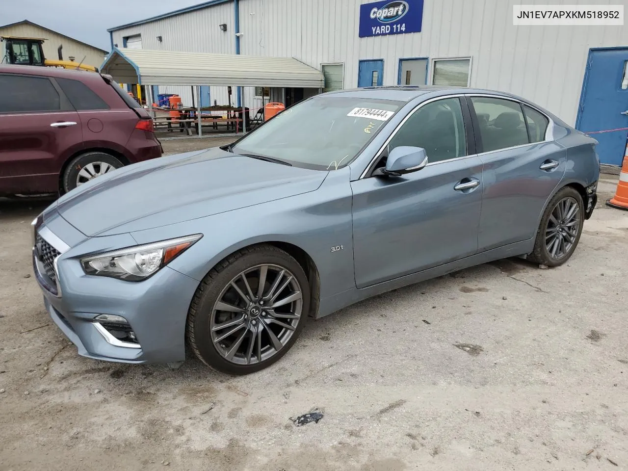 2019 Infiniti Q50 Luxe VIN: JN1EV7APXKM518952 Lot: 81794444