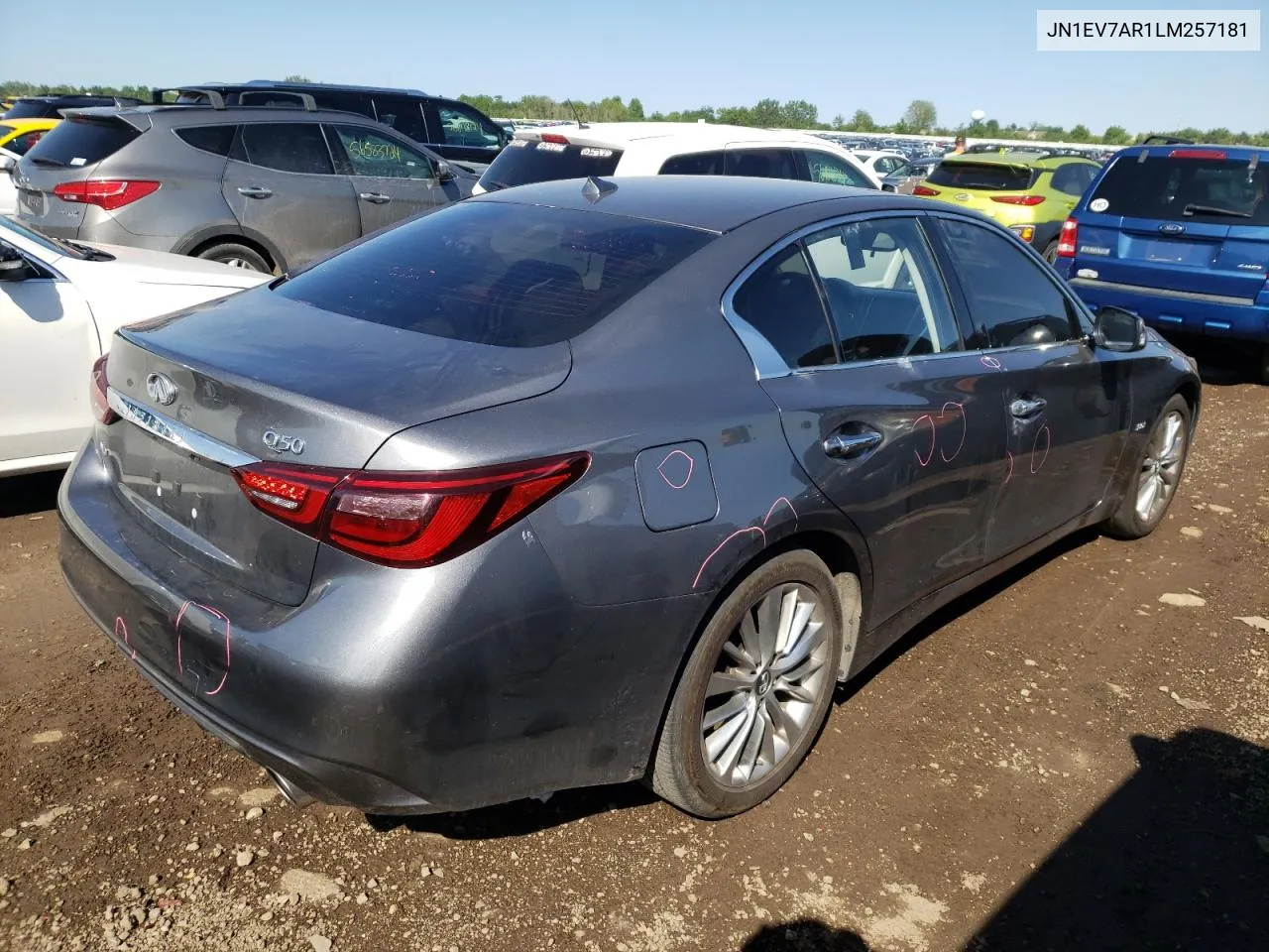 2020 Infiniti Q50 Pure VIN: JN1EV7AR1LM257181 Lot: 56299304