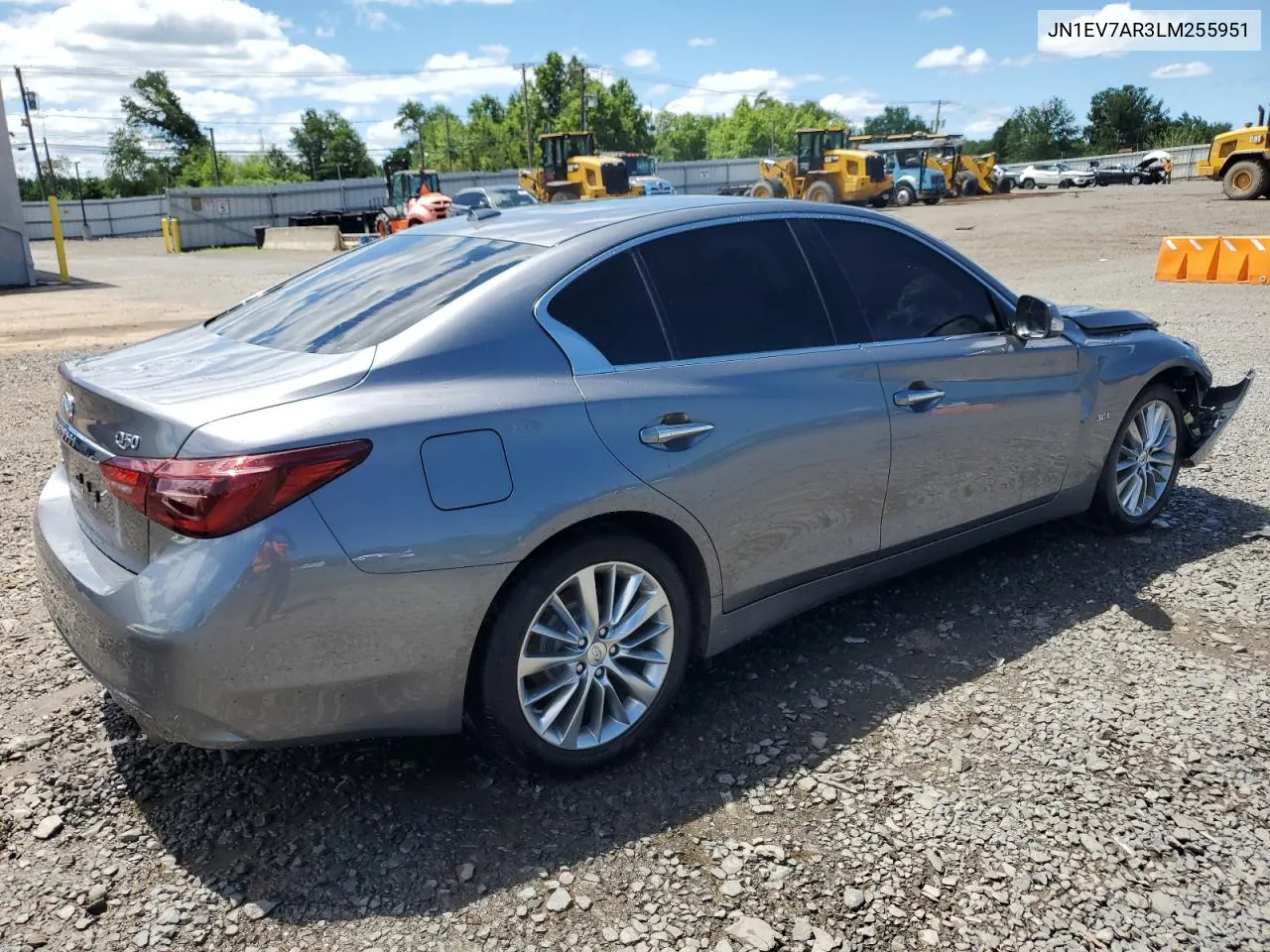 2020 Infiniti Q50 Pure VIN: JN1EV7AR3LM255951 Lot: 61116224