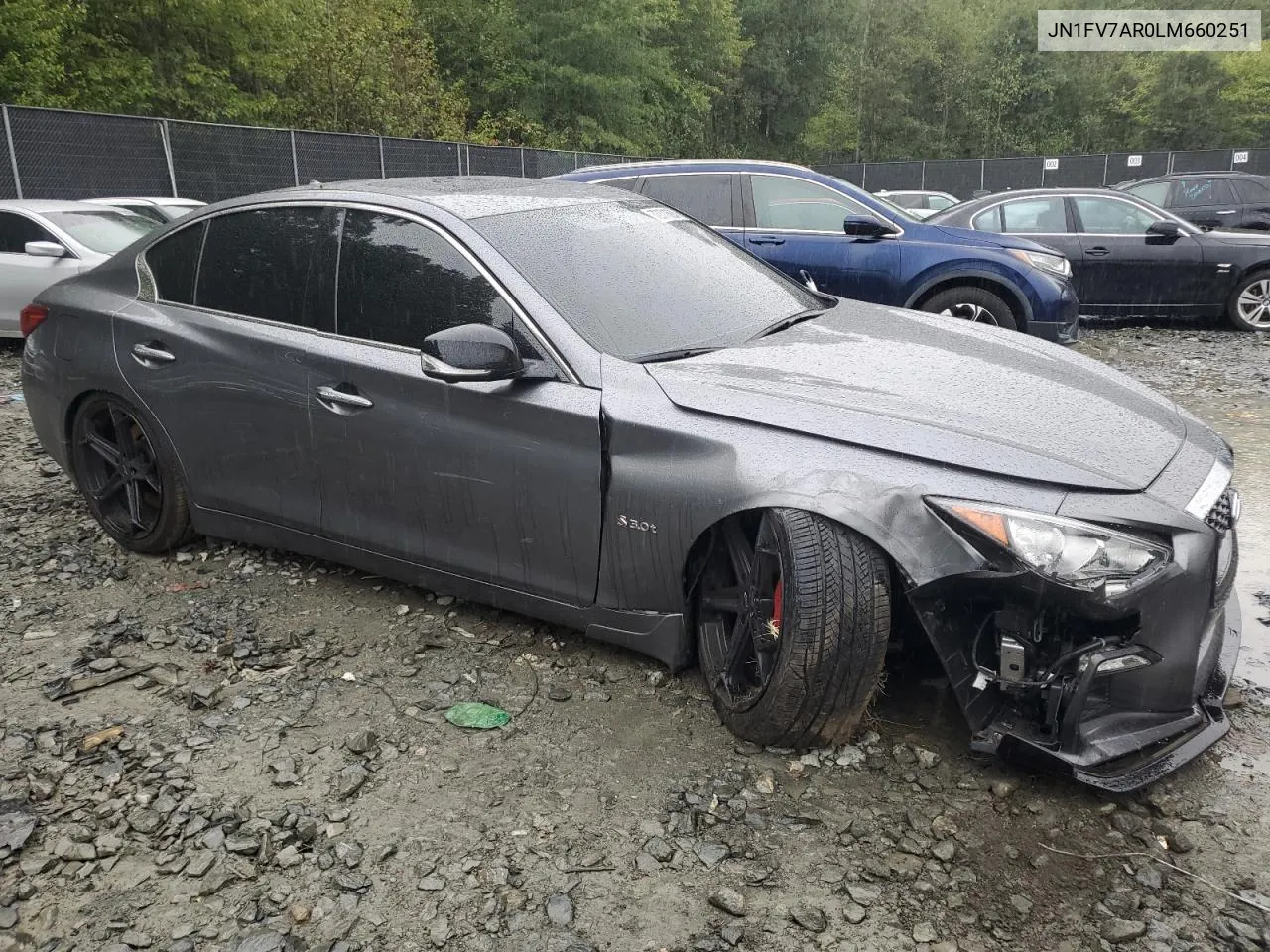 2020 Infiniti Q50 Red Sport 400 VIN: JN1FV7AR0LM660251 Lot: 72771624