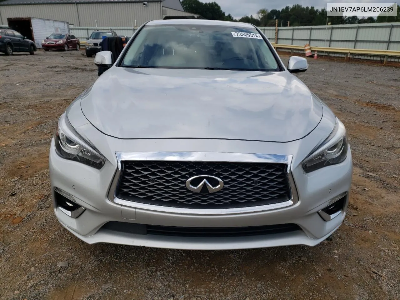 2020 Infiniti Q50 Pure VIN: JN1EV7AP6LM206239 Lot: 73359514