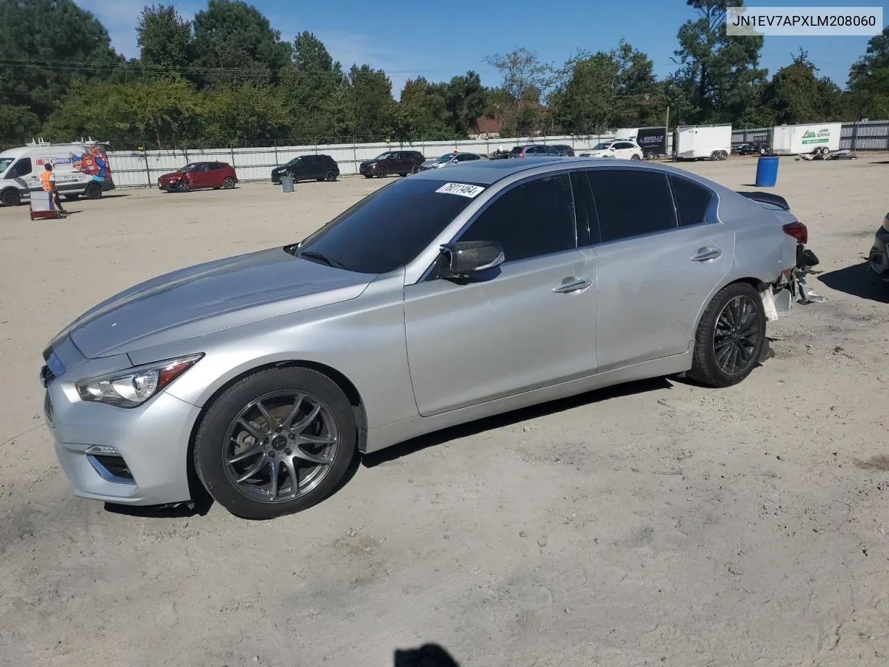 2020 Infiniti Q50 Pure VIN: JN1EV7APXLM208060 Lot: 76011464