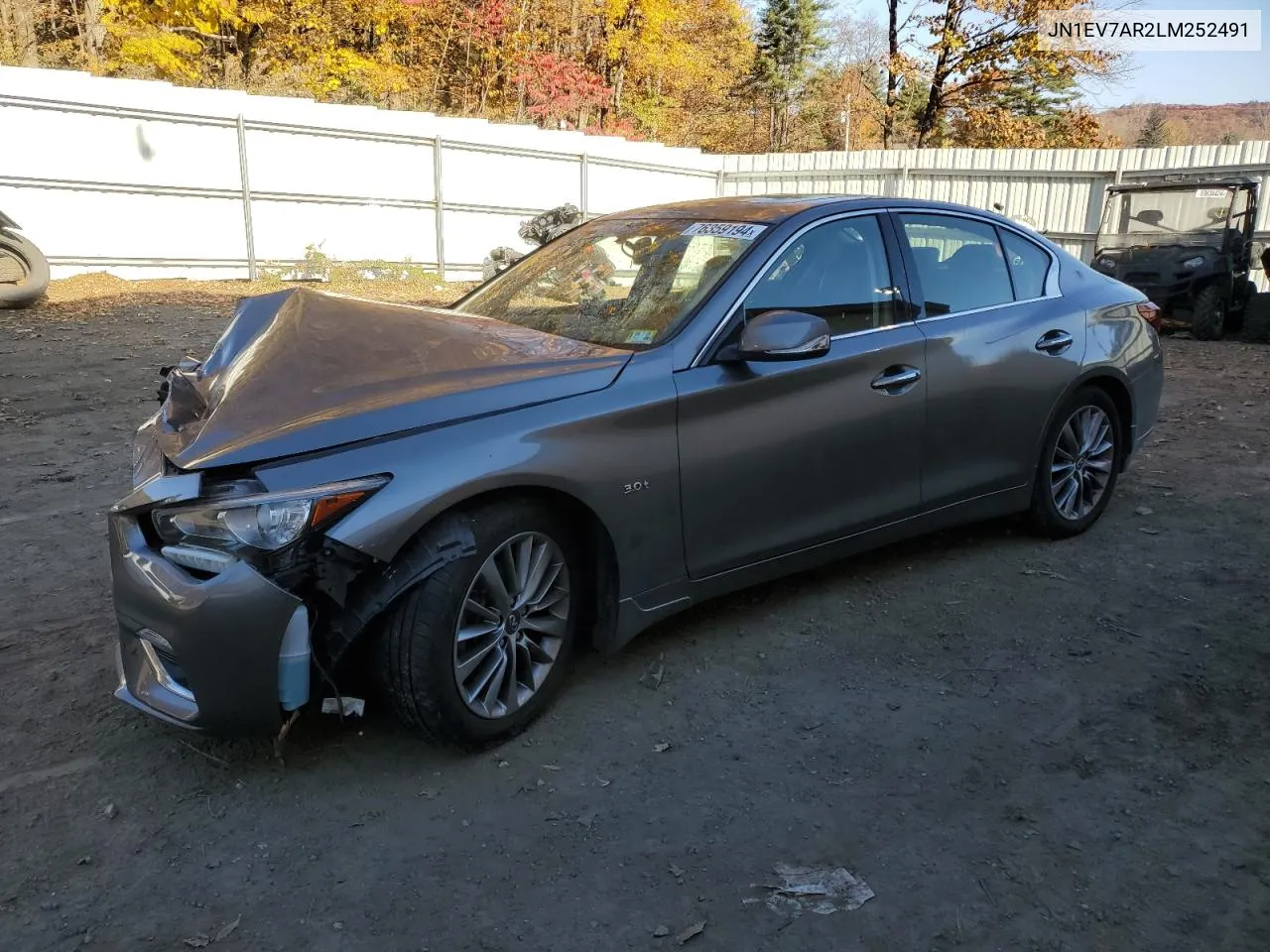 2020 Infiniti Q50 Pure VIN: JN1EV7AR2LM252491 Lot: 76359194