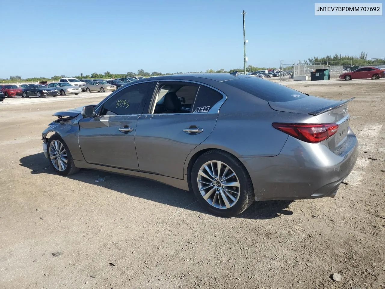 JN1EV7BP0MM707692 2021 Infiniti Q50 Luxe