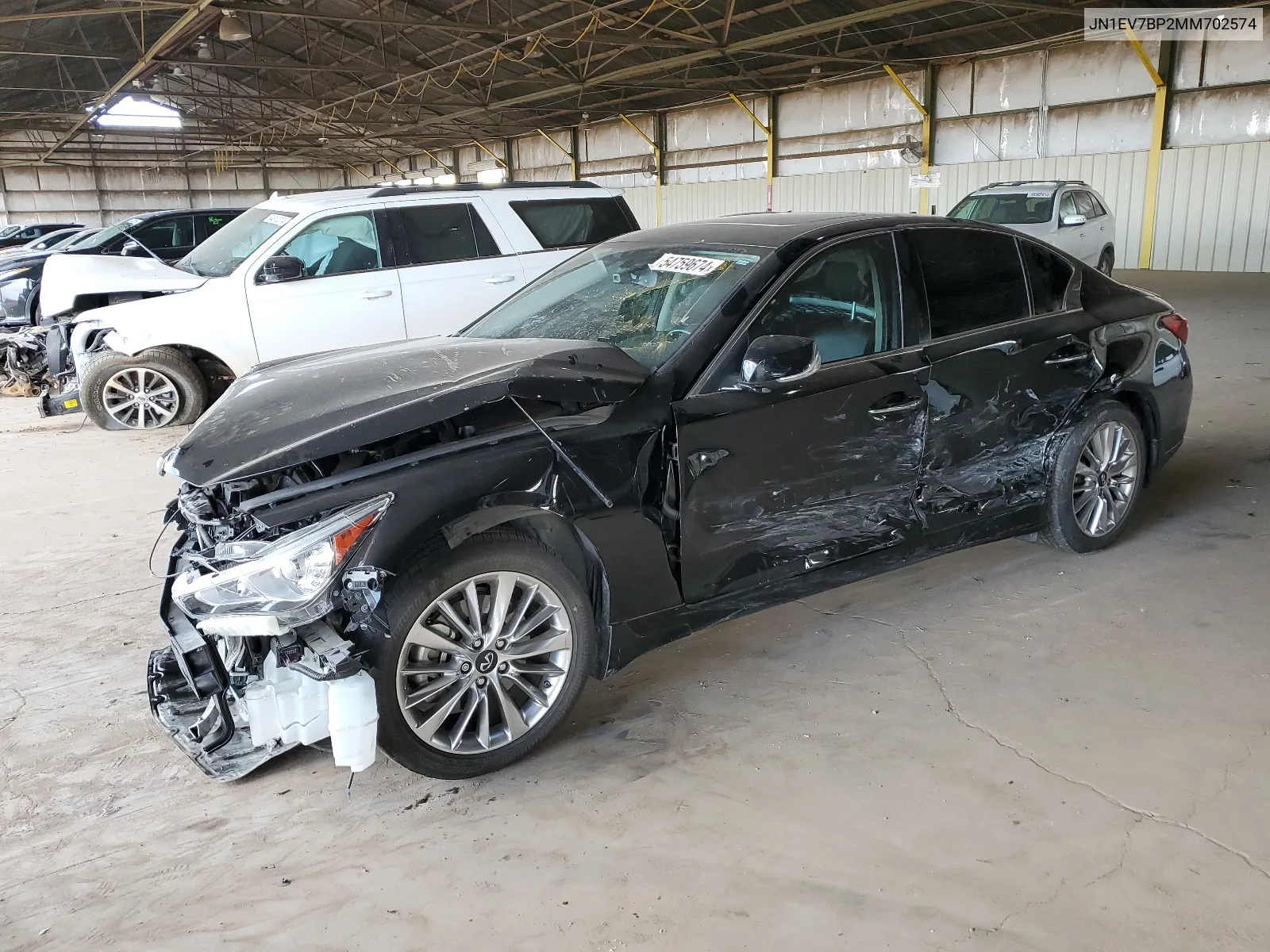 2021 Infiniti Q50 Luxe VIN: JN1EV7BP2MM702574 Lot: 54759674