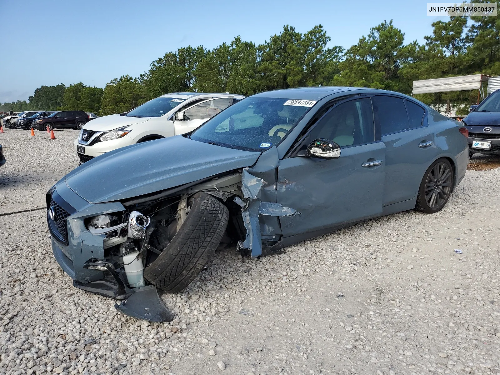 2021 Infiniti Q50 Red Sport 400 VIN: JN1FV7DP6MM850437 Lot: 59597284