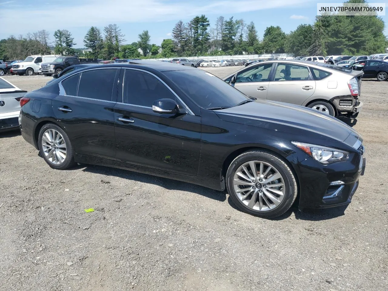 2021 Infiniti Q50 Luxe VIN: JN1EV7BP6MM706949 Lot: 60077404