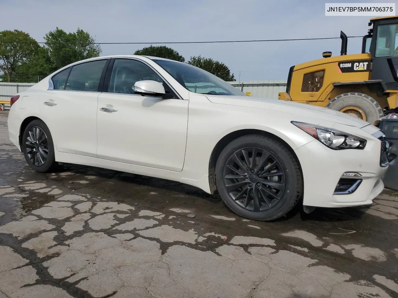 2021 Infiniti Q50 Luxe VIN: JN1EV7BP5MM706375 Lot: 62293484