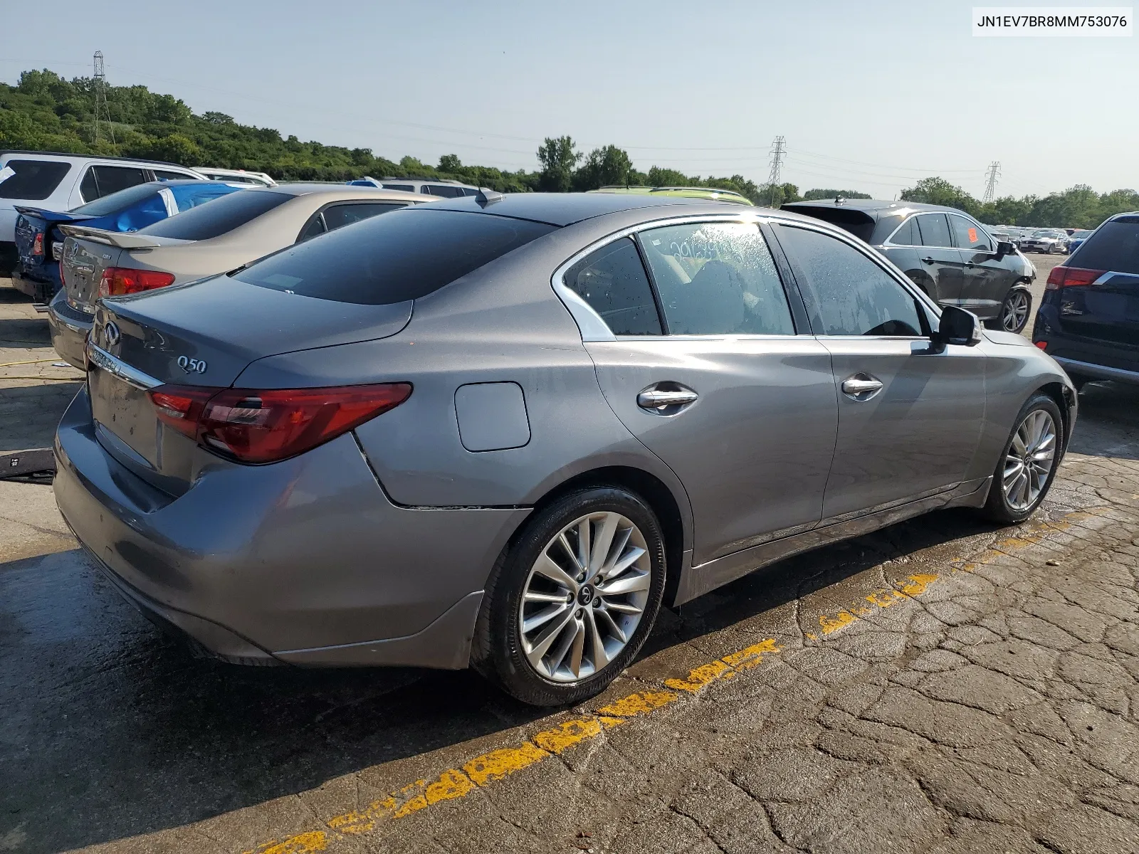 2021 Infiniti Q50 Luxe VIN: JN1EV7BR8MM753076 Lot: 64990564