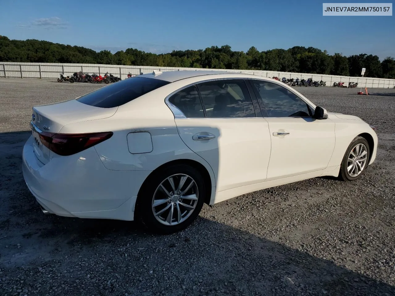 JN1EV7AR2MM750157 2021 Infiniti Q50 Pure