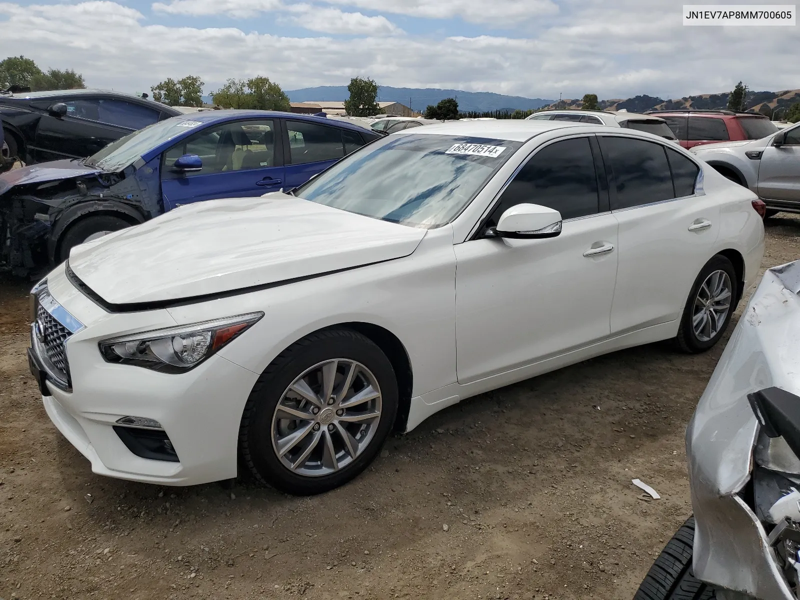 2021 Infiniti Q50 Pure VIN: JN1EV7AP8MM700605 Lot: 68470514