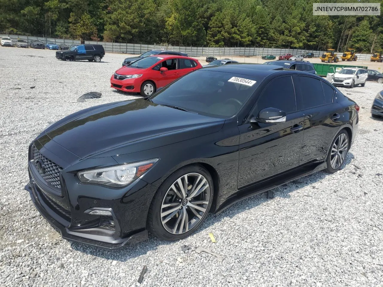 2021 Infiniti Q50 Sensory VIN: JN1EV7CP8MM702786 Lot: 70630544