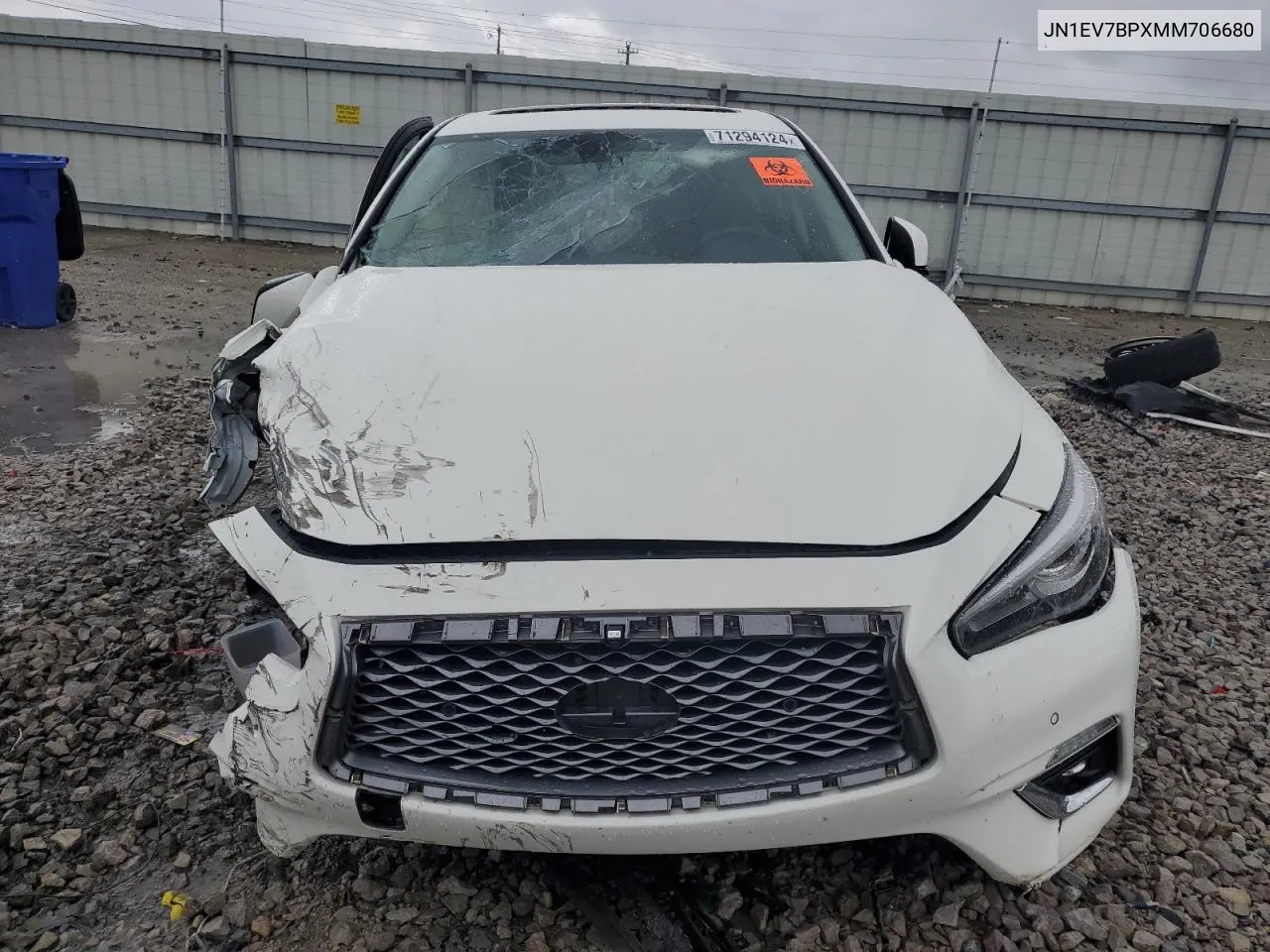 2021 Infiniti Q50 Luxe VIN: JN1EV7BPXMM706680 Lot: 71294124