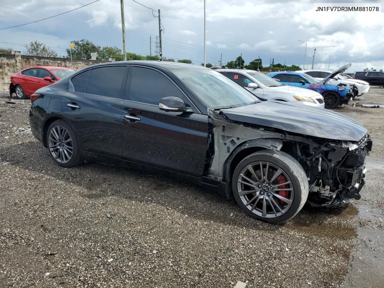 2021 Infiniti Q50 Red Sport 400 VIN: JN1FV7DR3MM881078 Lot: 71309394