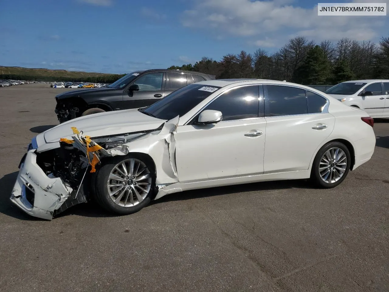 2021 Infiniti Q50 Luxe VIN: JN1EV7BRXMM751782 Lot: 71321374