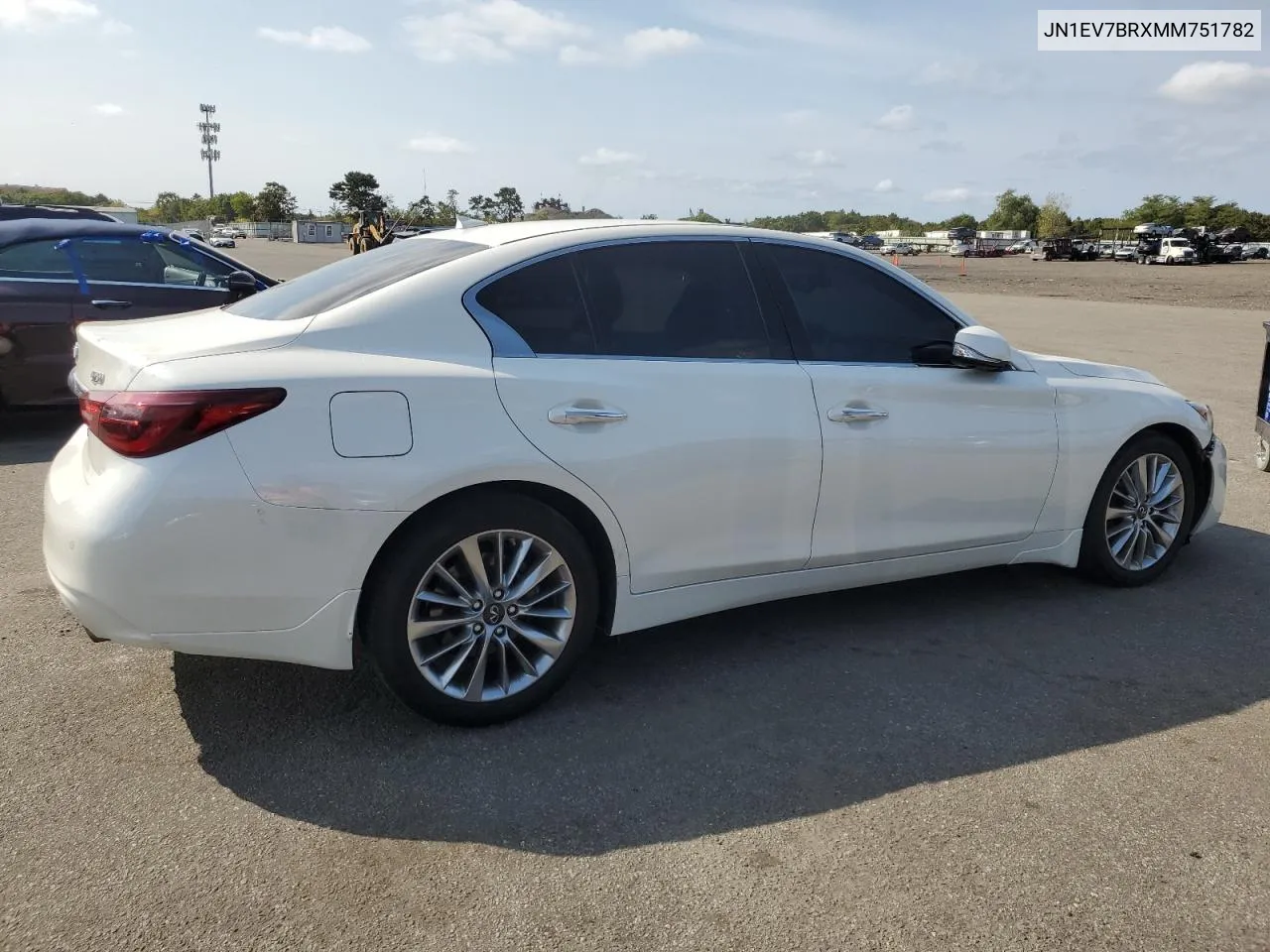 2021 Infiniti Q50 Luxe VIN: JN1EV7BRXMM751782 Lot: 71321374