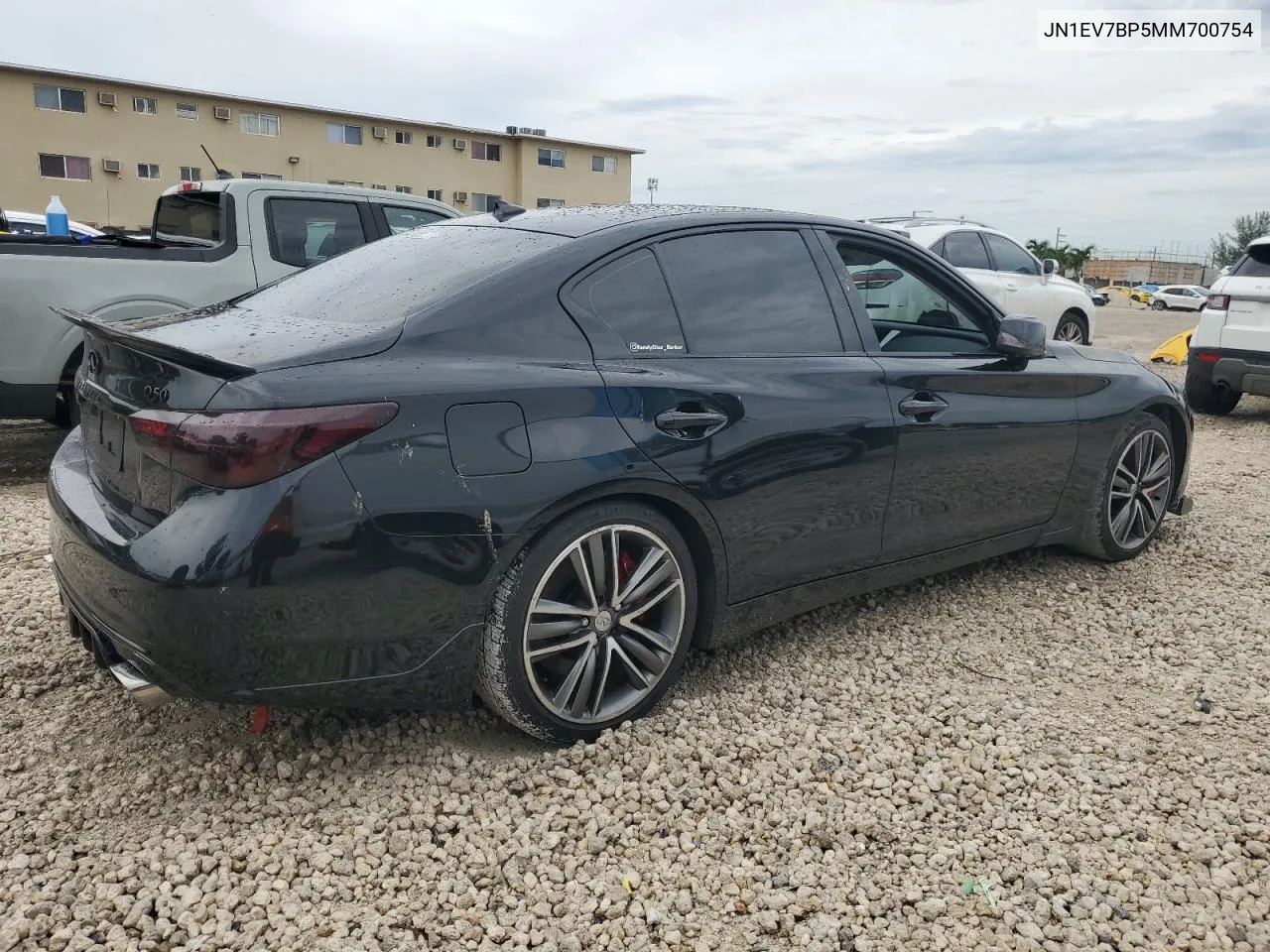 2021 Infiniti Q50 Luxe VIN: JN1EV7BP5MM700754 Lot: 72019424