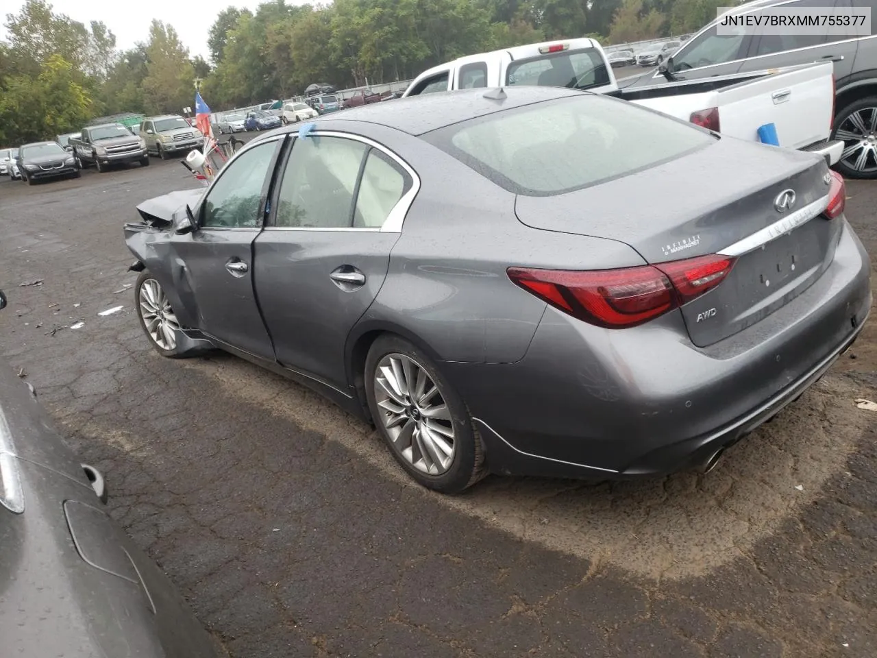 JN1EV7BRXMM755377 2021 Infiniti Q50 Luxe