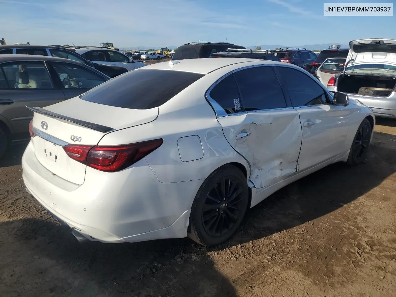 2021 Infiniti Q50 Luxe VIN: JN1EV7BP6MM703937 Lot: 72953344