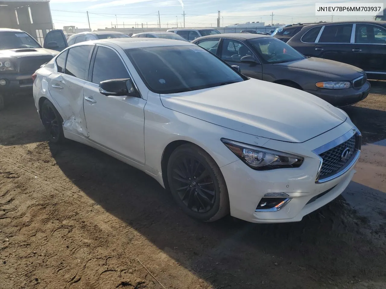 2021 Infiniti Q50 Luxe VIN: JN1EV7BP6MM703937 Lot: 72953344